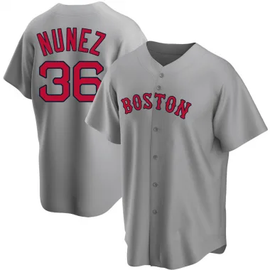 Gray Replica Eduardo Nunez Men's Boston Red Road Jersey