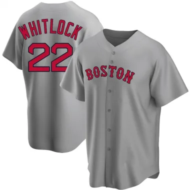 Gray Replica Garrett Whitlock Men's Boston Red Road Jersey