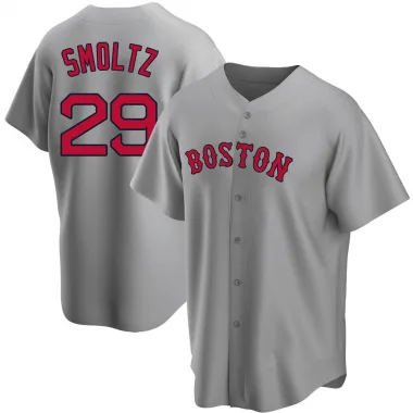 Gray Replica John Smoltz Men's Boston Red Road Jersey