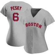 Gray Replica Johnny Pesky Women's Boston Red Road Jersey