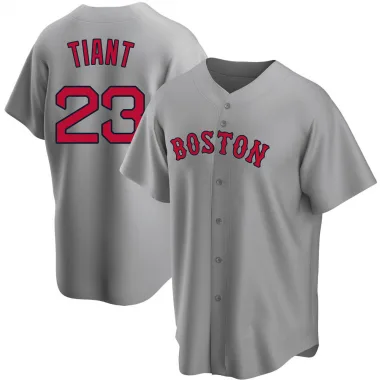 Gray Replica Luis Tiant Men's Boston Red Road Jersey