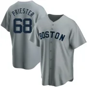 Gray Replica Quinn Priester Men's Boston Red Road Cooperstown Collection Jersey