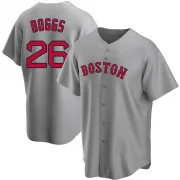 Gray Replica Wade Boggs Men's Boston Red Road Jersey