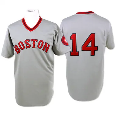 Grey Authentic Jim Rice Men's Boston Red Throwback Jersey