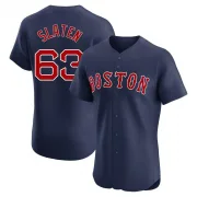 Navy Elite Justin Slaten Men's Boston Red Alternate Jersey