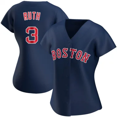 Navy Replica Babe Ruth Women's Boston Red Alternate Jersey