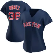 Navy Replica Eduardo Nunez Women's Boston Red Alternate Jersey