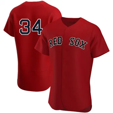 Red Authentic David Ortiz Men's Boston Red Alternate Team Jersey