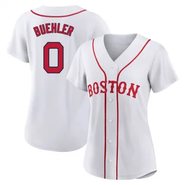 White Authentic Walker Buehler Women's Boston Red 2021 Patriots' Day Jersey