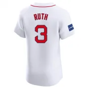 White Elite Babe Ruth Men's Boston Red Home Patch Jersey