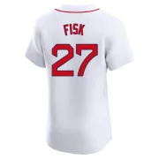 White Elite Carlton Fisk Men's Boston Red Home Jersey