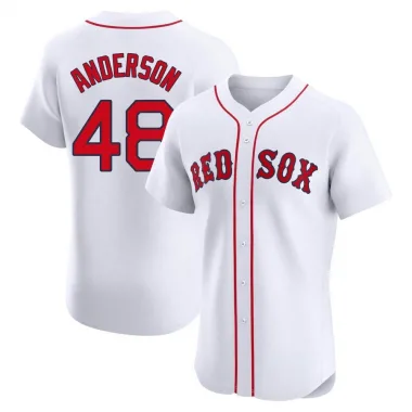 White Elite Chase Anderson Men's Boston Red Home Jersey