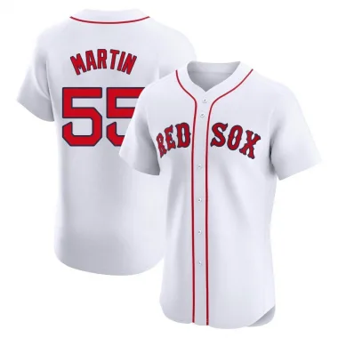 White Elite Chris Martin Men's Boston Red Home Patch Jersey