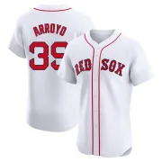 White Elite Christian Arroyo Men's Boston Red Home Patch Jersey