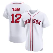 White Elite Connor Wong Men's Boston Red Home Patch Jersey