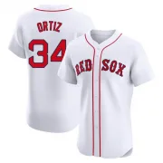 White Elite David Ortiz Men's Boston Red Home Jersey