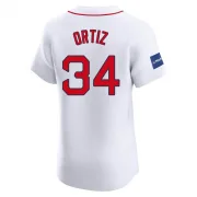 White Elite David Ortiz Men's Boston Red Home Patch Jersey