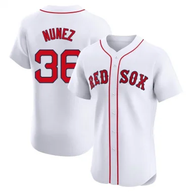 White Elite Eduardo Nunez Men's Boston Red Home Patch Jersey