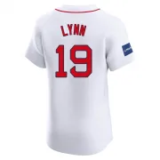 White Elite Fred Lynn Men's Boston Red Home Patch Jersey