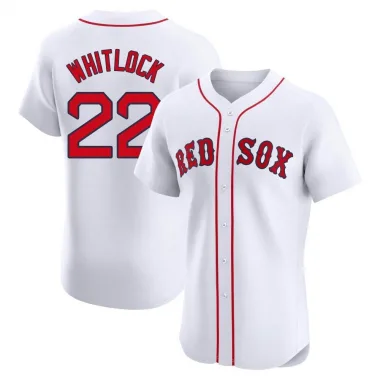 White Elite Garrett Whitlock Men's Boston Red Home Jersey