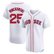 White Elite Josh Winckowski Men's Boston Red Home Patch Jersey