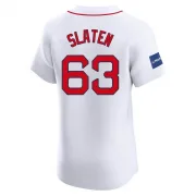 White Elite Justin Slaten Men's Boston Red Home Patch Jersey