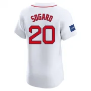 White Elite Nick Sogard Men's Boston Red Home Patch Jersey