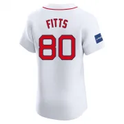 White Elite Richard Fitts Men's Boston Red Home Patch Jersey