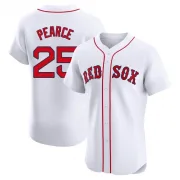 White Elite Steve Pearce Men's Boston Red Home Patch Jersey