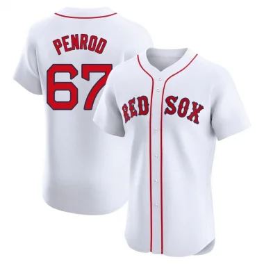 White Elite Zach Penrod Men's Boston Red Home Jersey