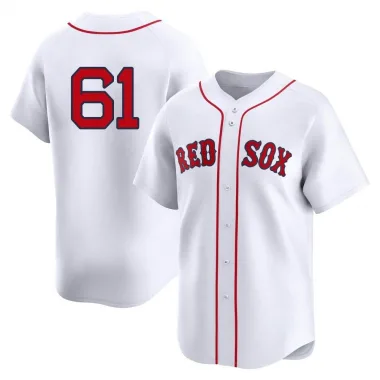 White Limited Brian Johnson Youth Boston Red 2nd Home Jersey