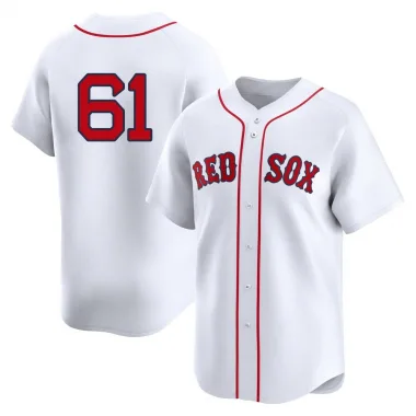 White Limited Chase Shugart Men's Boston Red 2nd Home Jersey