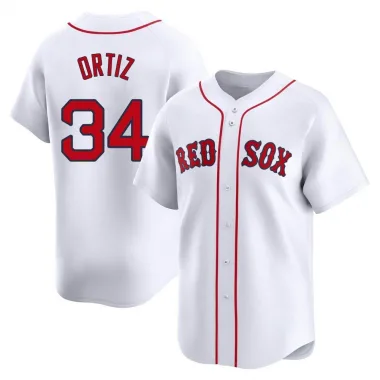 White Limited David Ortiz Youth Boston Red Home Jersey