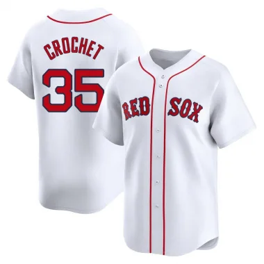 White Limited Garrett Crochet Youth Boston Red Home Jersey