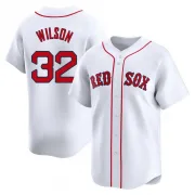 White Limited Justin Wilson Men's Boston Red Home Jersey