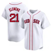 White Limited Roger Clemens Men's Boston Red Home Jersey