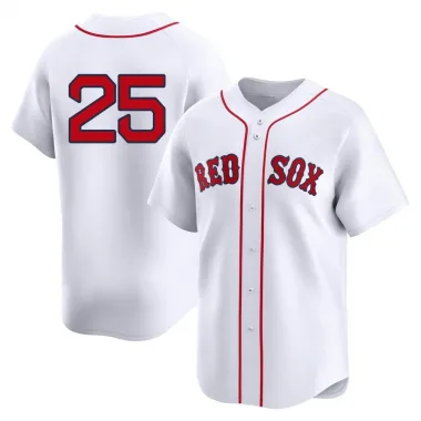 White Limited Steve Pearce Men's Boston Red 2nd Home Jersey