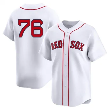 White Limited Zack Kelly Youth Boston Red 2nd Home Jersey