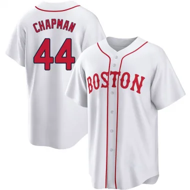 White Replica Aroldis Chapman Men's Boston Red 2021 Patriots' Day Jersey