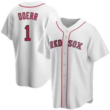 White Replica Bobby Doerr Youth Boston Red Home Jersey