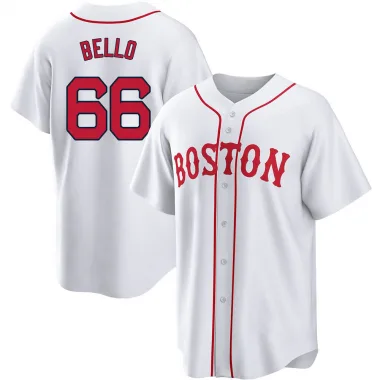 White Replica Brayan Bello Men's Boston Red 2021 Patriots' Day Jersey