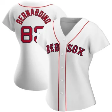 White Replica Brennan Bernardino Women's Boston Red Home Jersey