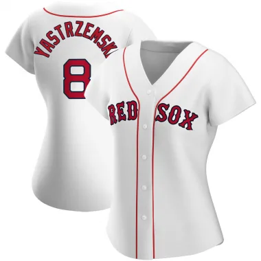 White Replica Carl Yastrzemski Women's Boston Red Home Jersey