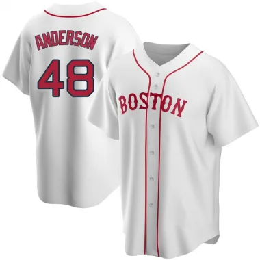 White Replica Chase Anderson Youth Boston Red Alternate Jersey