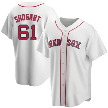 White Replica Chase Shugart Men's Boston Red Home Jersey