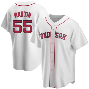 White Replica Chris Martin Men's Boston Red Home Jersey