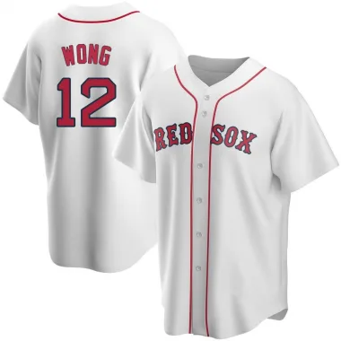 White Replica Connor Wong Youth Boston Red Home Jersey