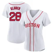 White Replica Corey Kluber Women's Boston Red 2021 Patriots' Day Jersey