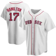 White Replica David Hamilton Youth Boston Red Home Jersey