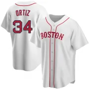 White Replica David Ortiz Youth Boston Red Alternate Jersey